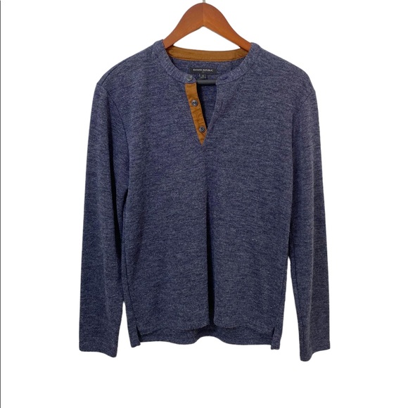 Banana Republic Other - Banana Republic Henley Sweater Shirt Men's Small Blue/Gray Long Sleeve